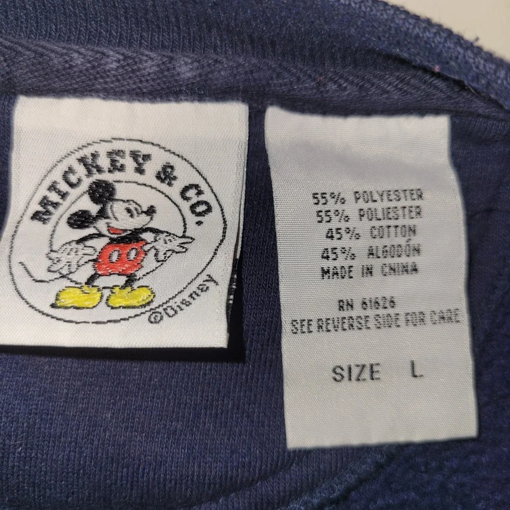 Vintage Mickey & Co‎ Blue Green Size Large Sweatshirt Brazos Sportswear 90's